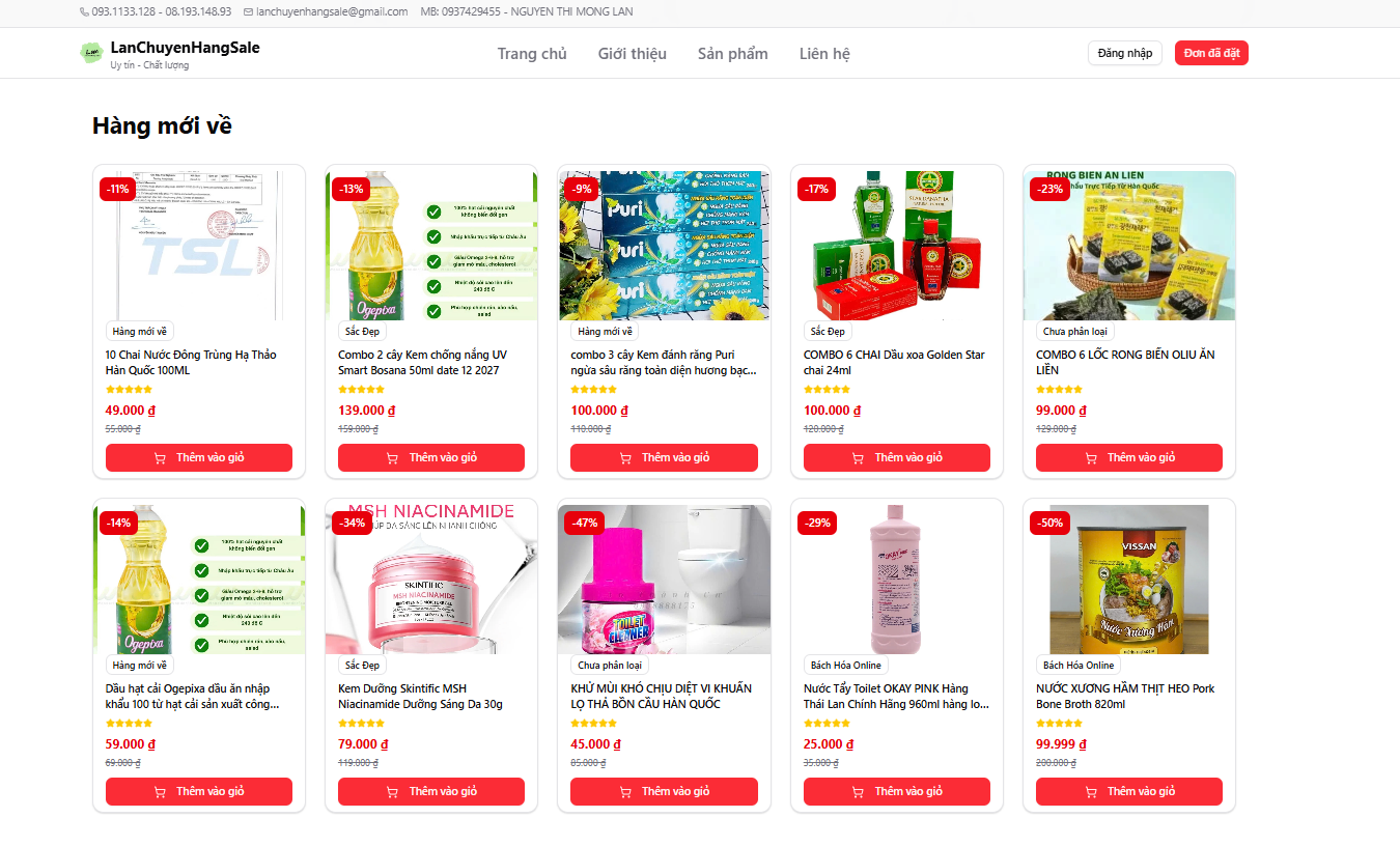 Lan Chuyển Hàng Sale